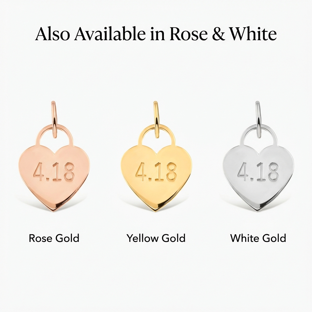 Personalized Date Heart Charm - Custom Number Engraving