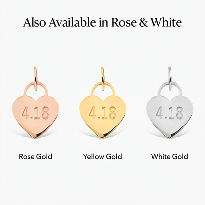 Personalized Date Heart Charm - Custom Number Engraving