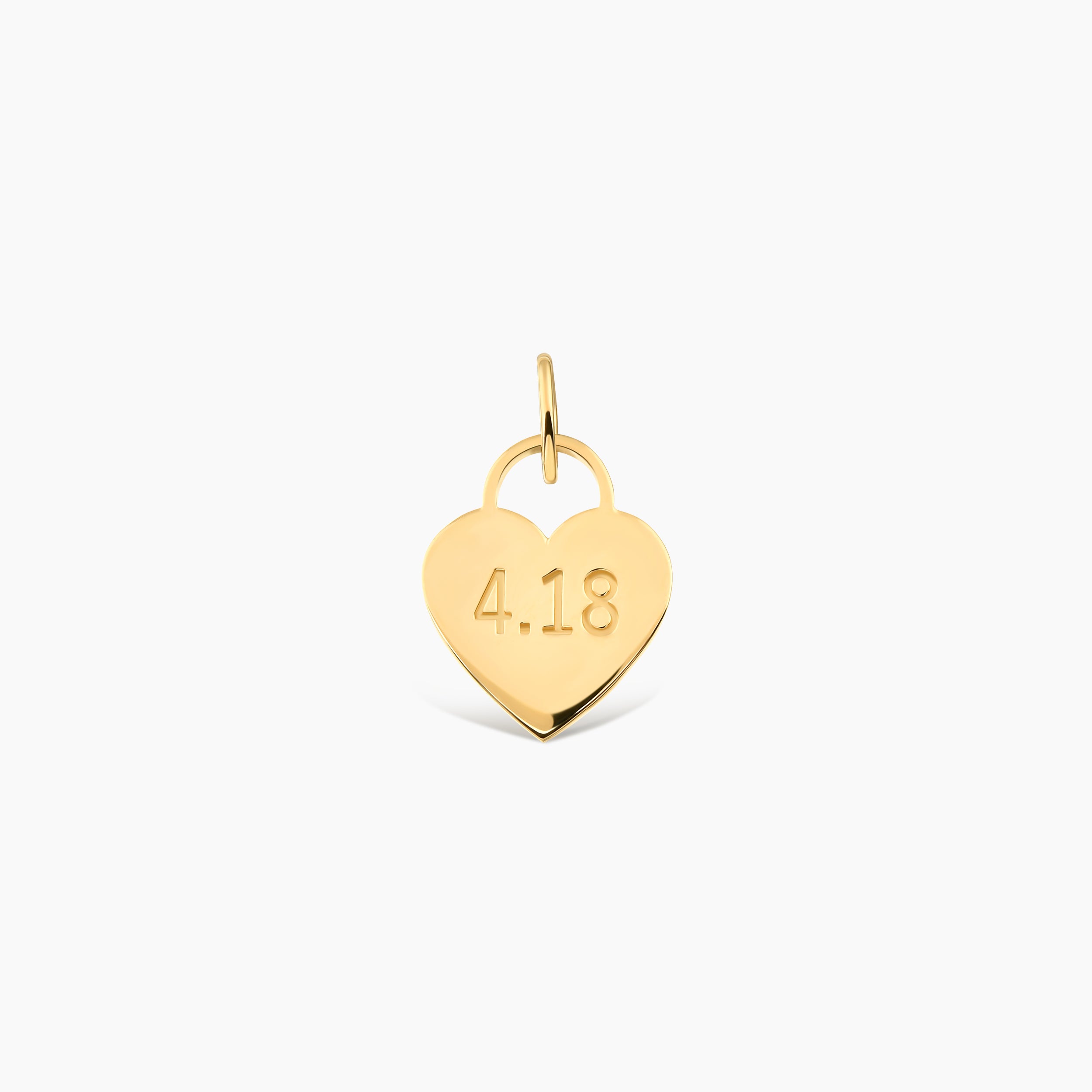 Personalized Date Heart Charm - Custom Number Engraving