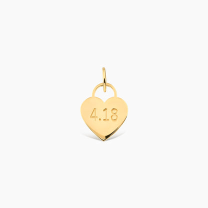 Personalized Date Heart Charm - Custom Number Engraving
