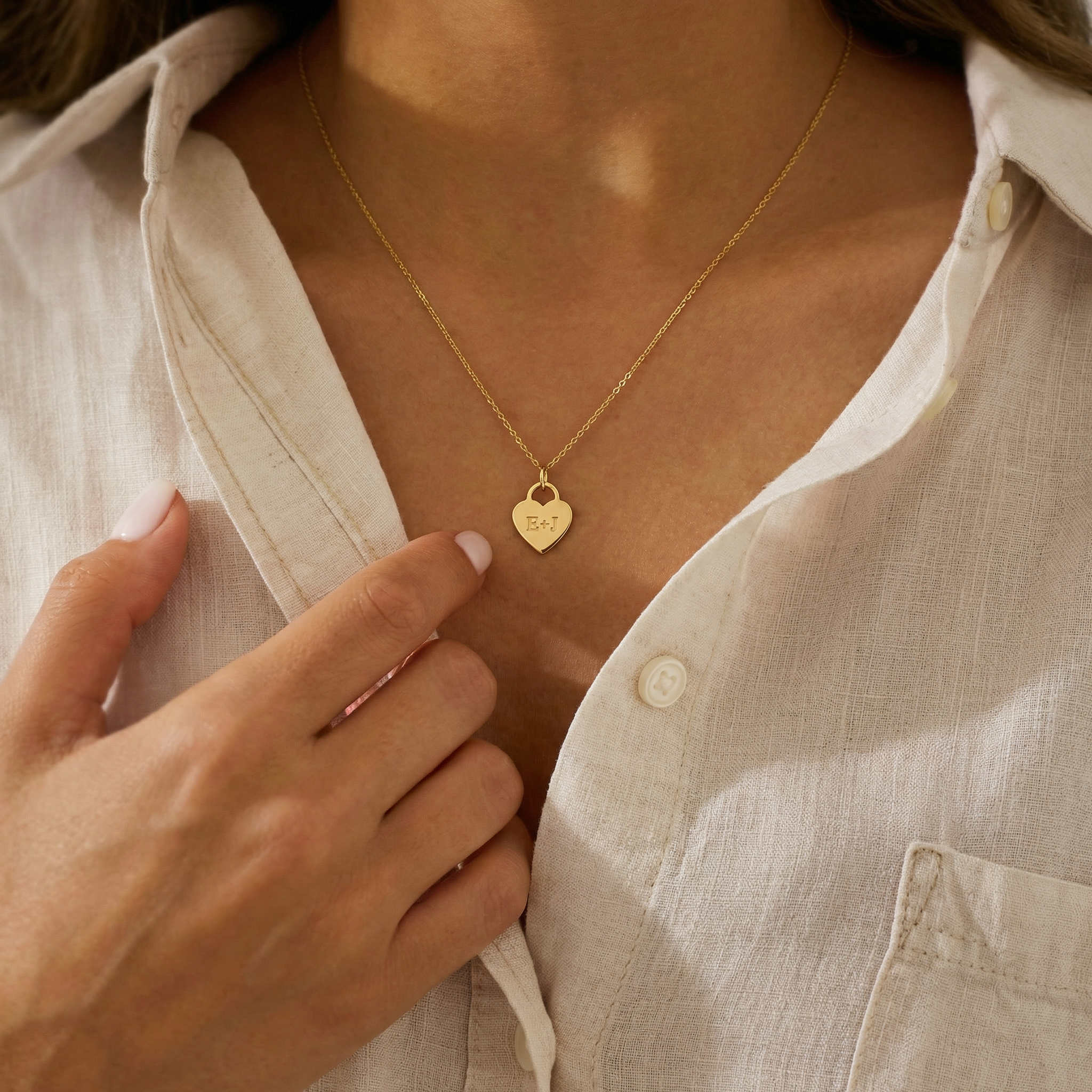 Personalized Heart Padlock Pendant