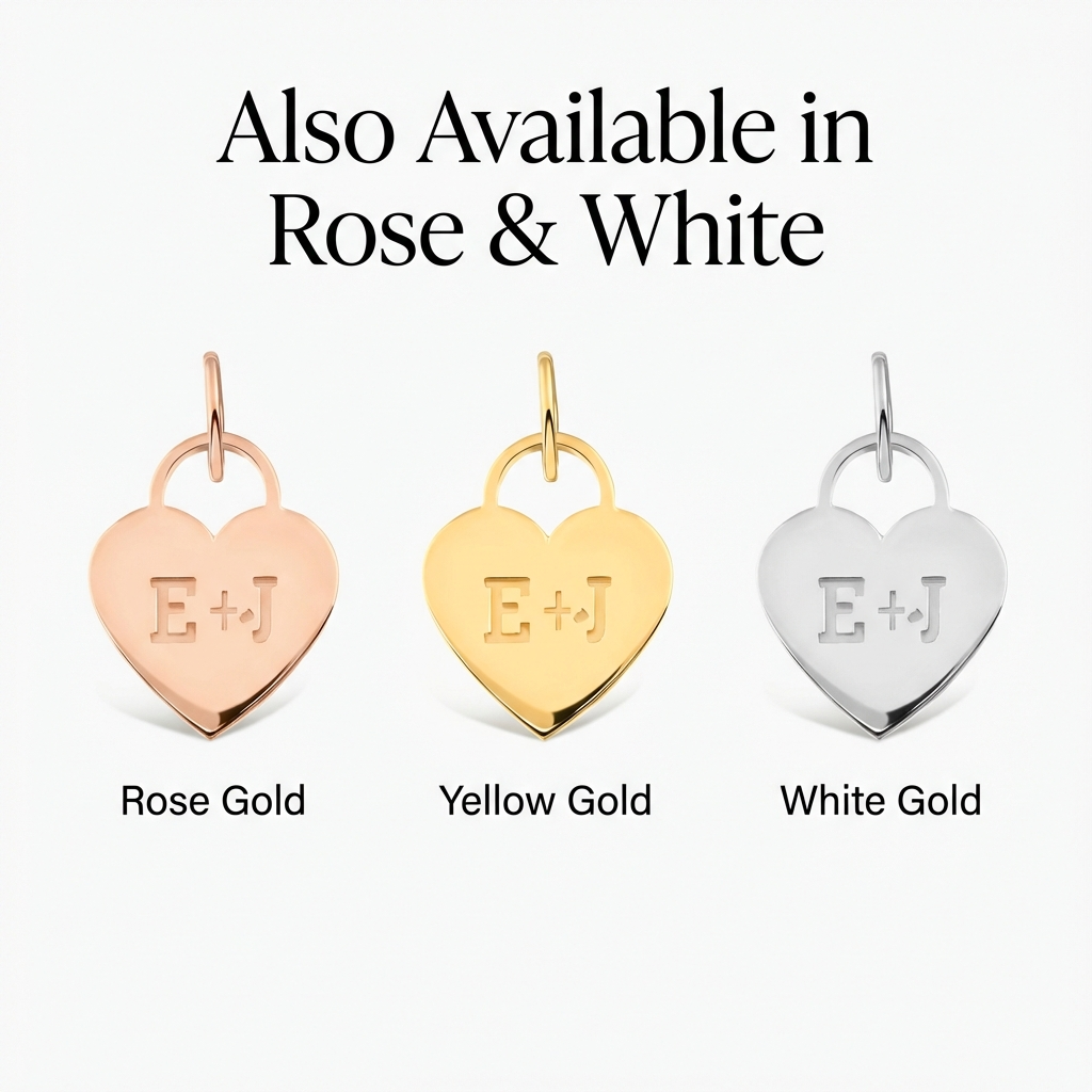 Personalized Heart Padlock Pendant