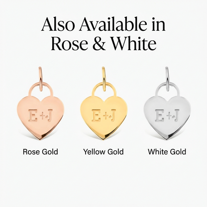 Personalized Heart Padlock Pendant