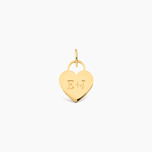 Personalized Heart Padlock Pendant