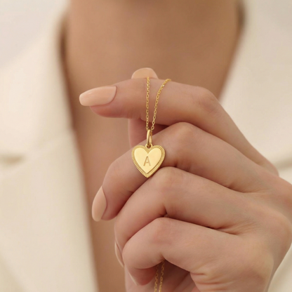 Vintage Style Initial Heart Charm