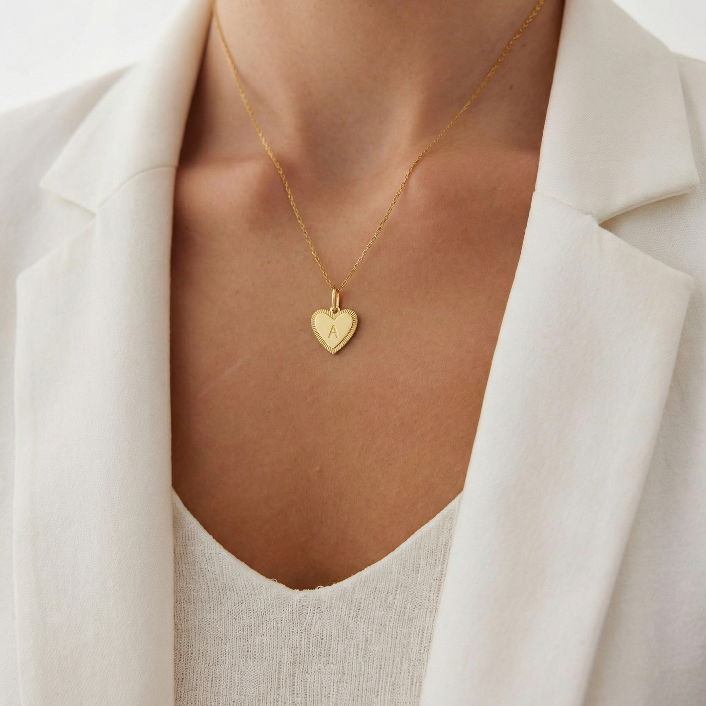 Vintage Style Initial Heart Charm