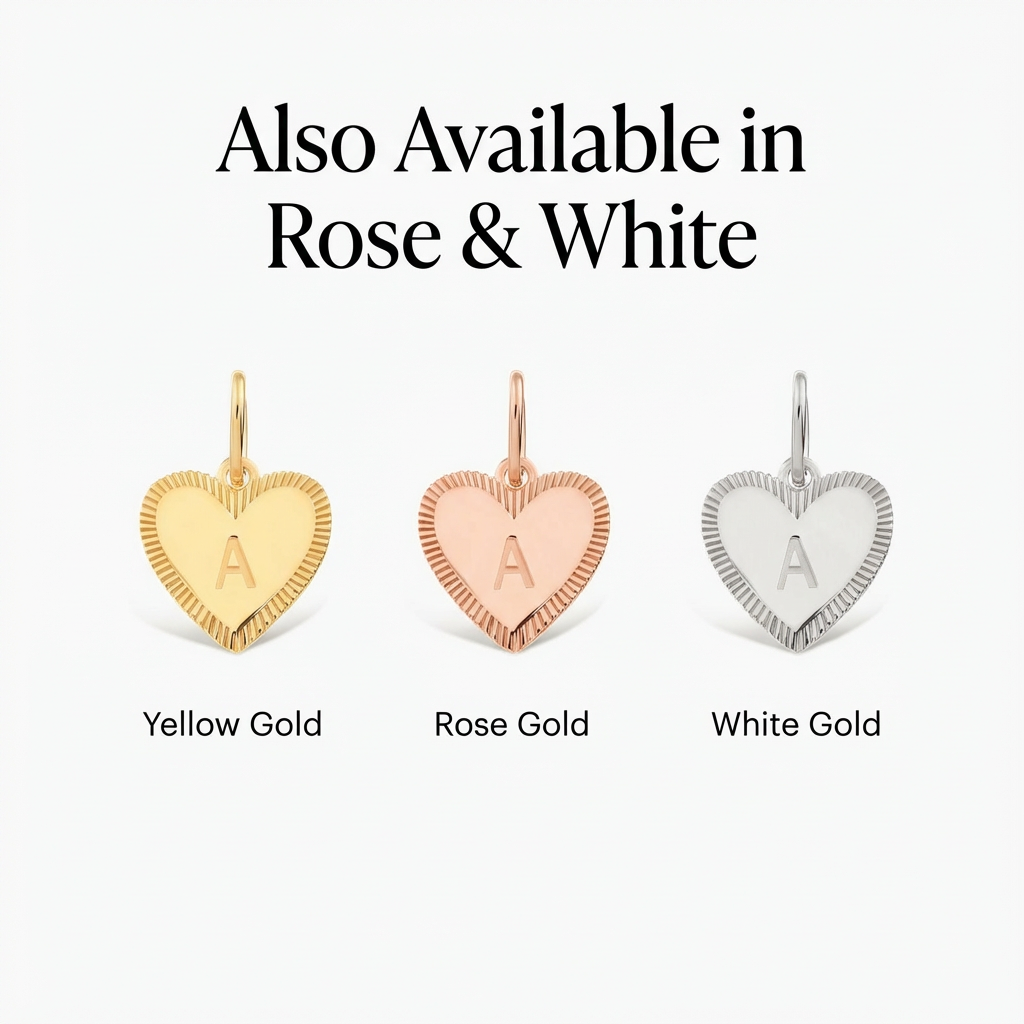 Vintage Style Initial Heart Charm