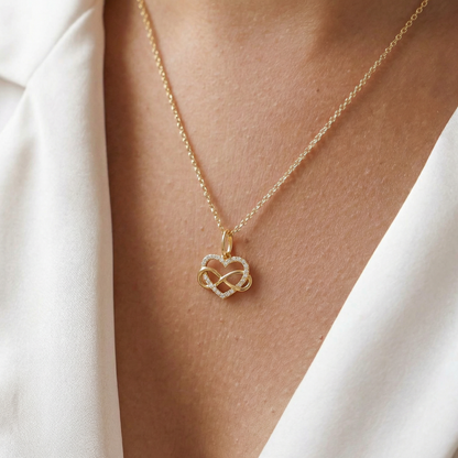 Diamond Infinity Heart Charm