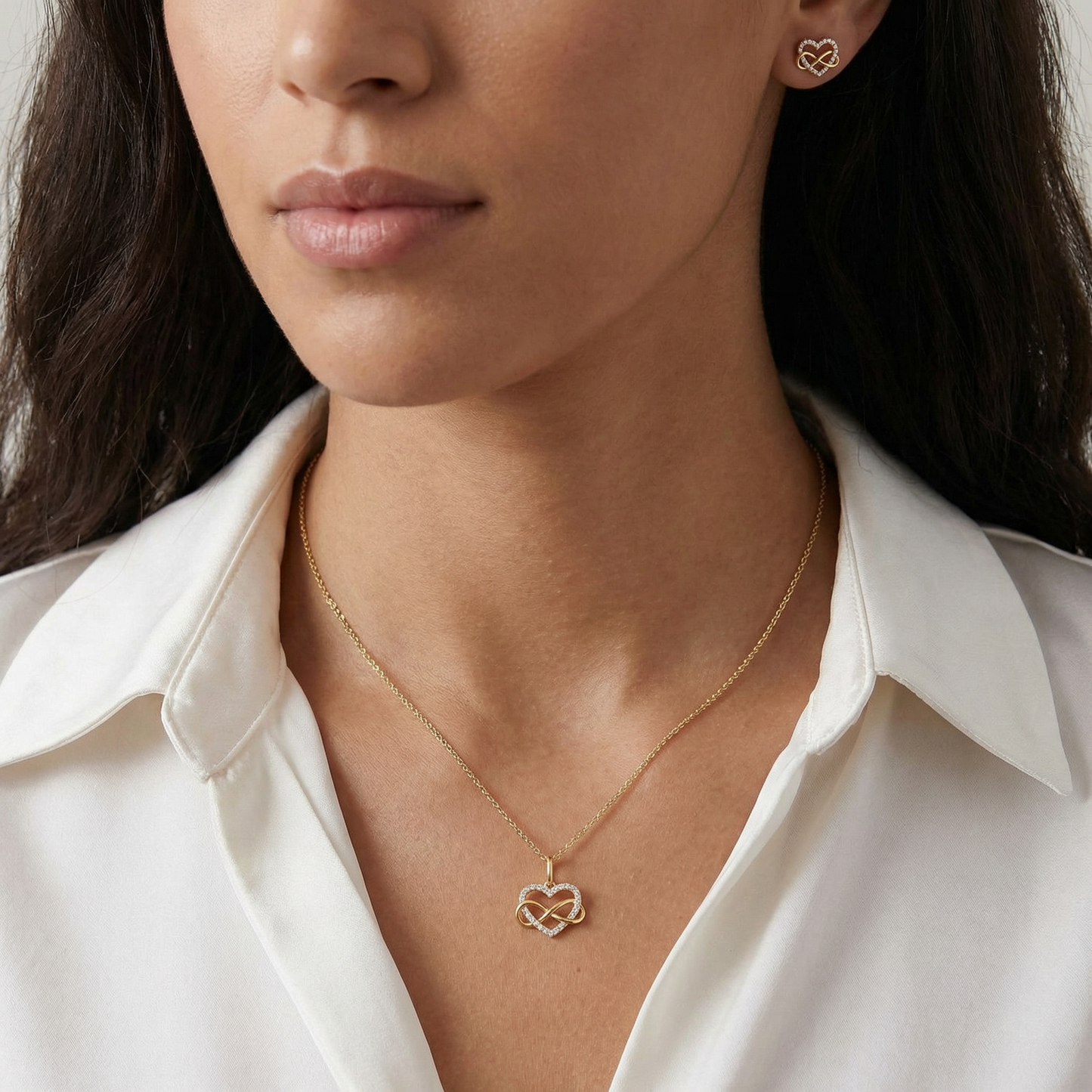 Diamond Infinity Heart Charm