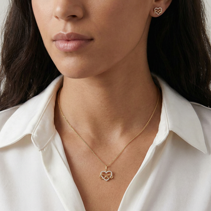 Diamond Infinity Heart Charm