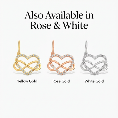 Diamond Infinity Heart Charm