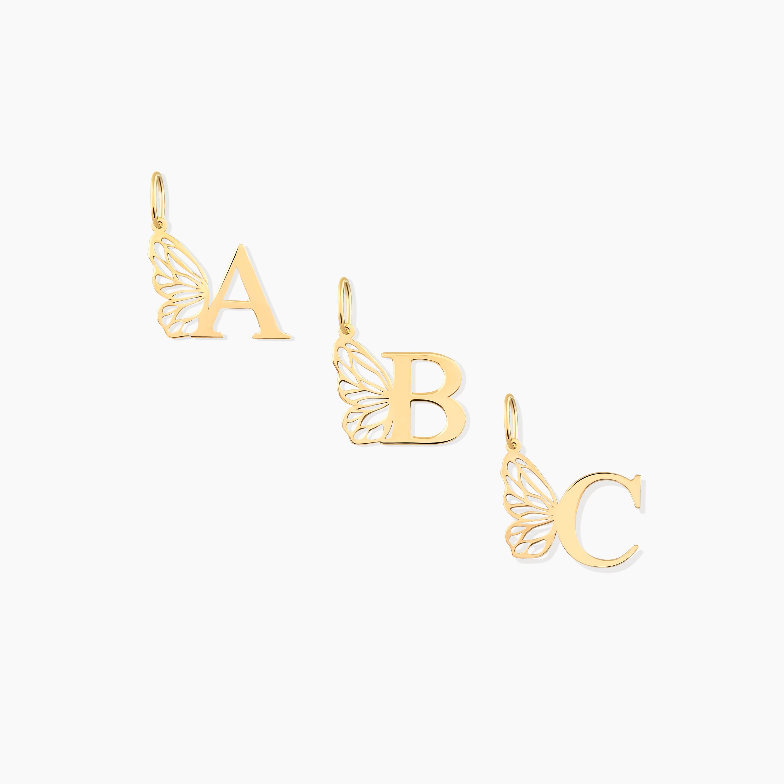 Butterfly Shaped Initial Charm