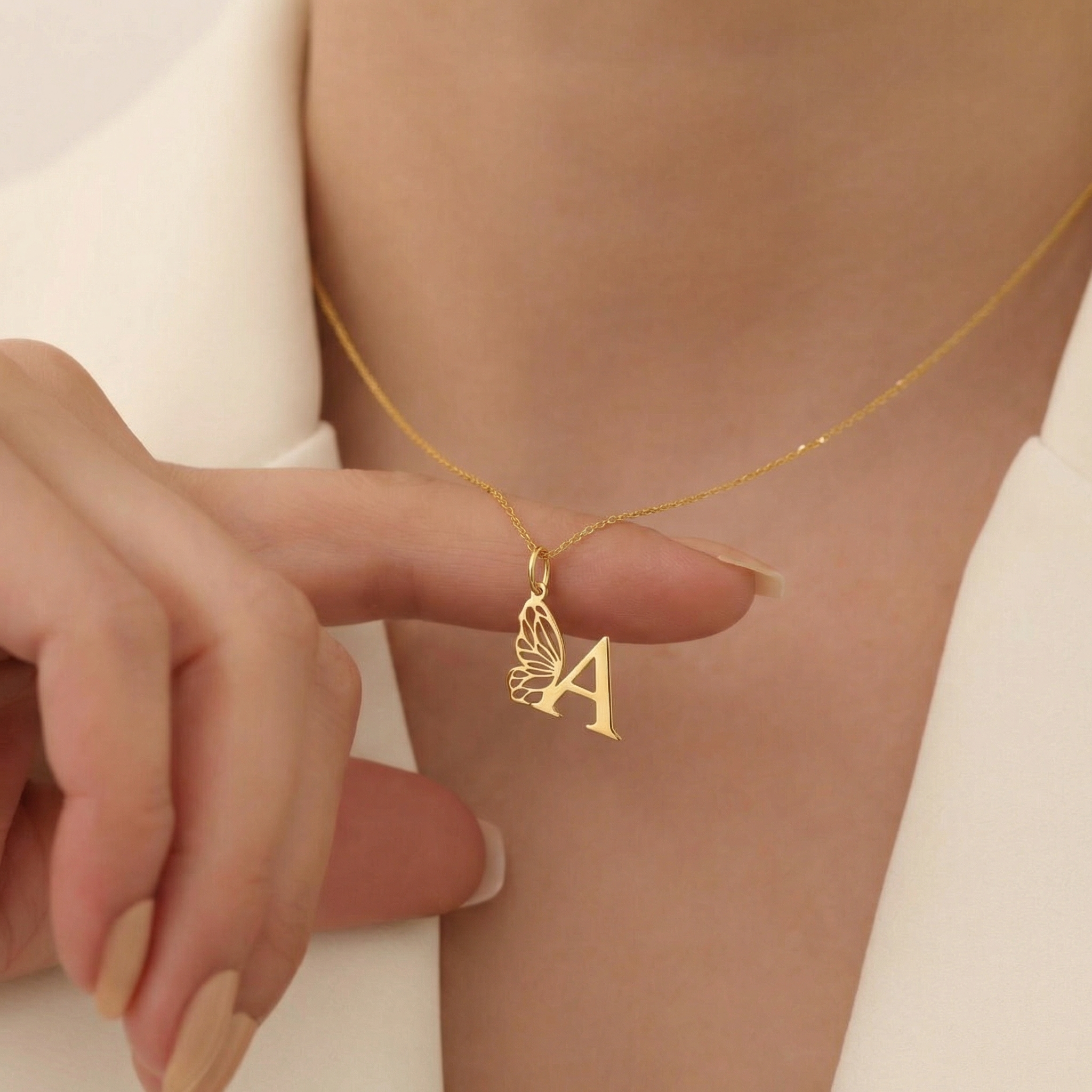 Butterfly Shaped Initial Charm
