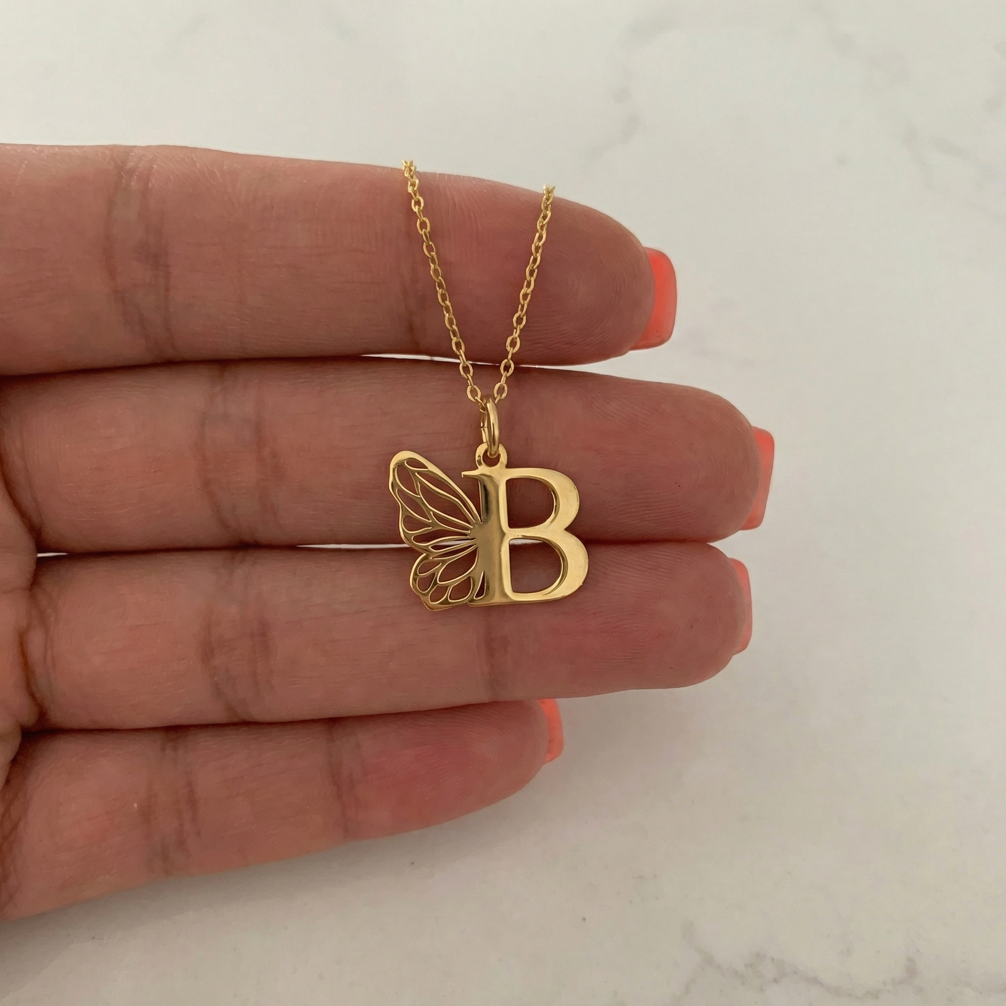 Butterfly Shaped Initial Charm