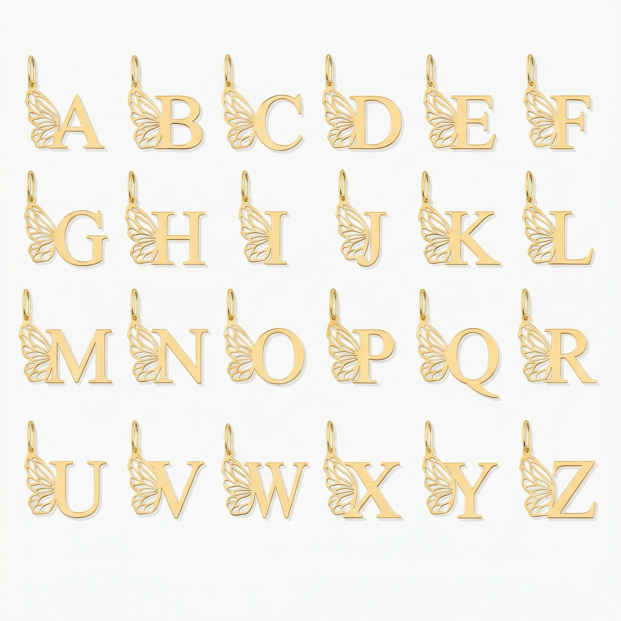 Butterfly Shaped Initial Charm