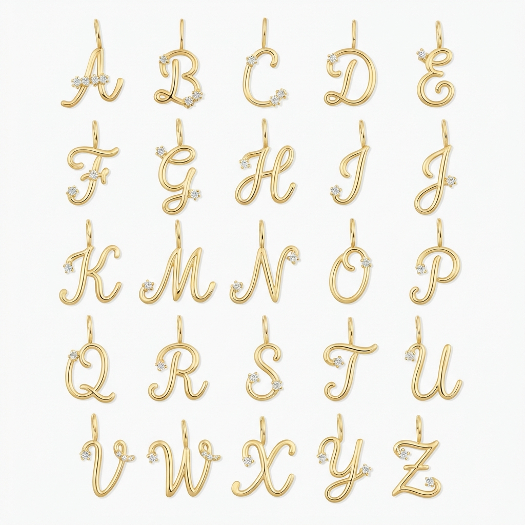 Dainty Diamond Letter Charm