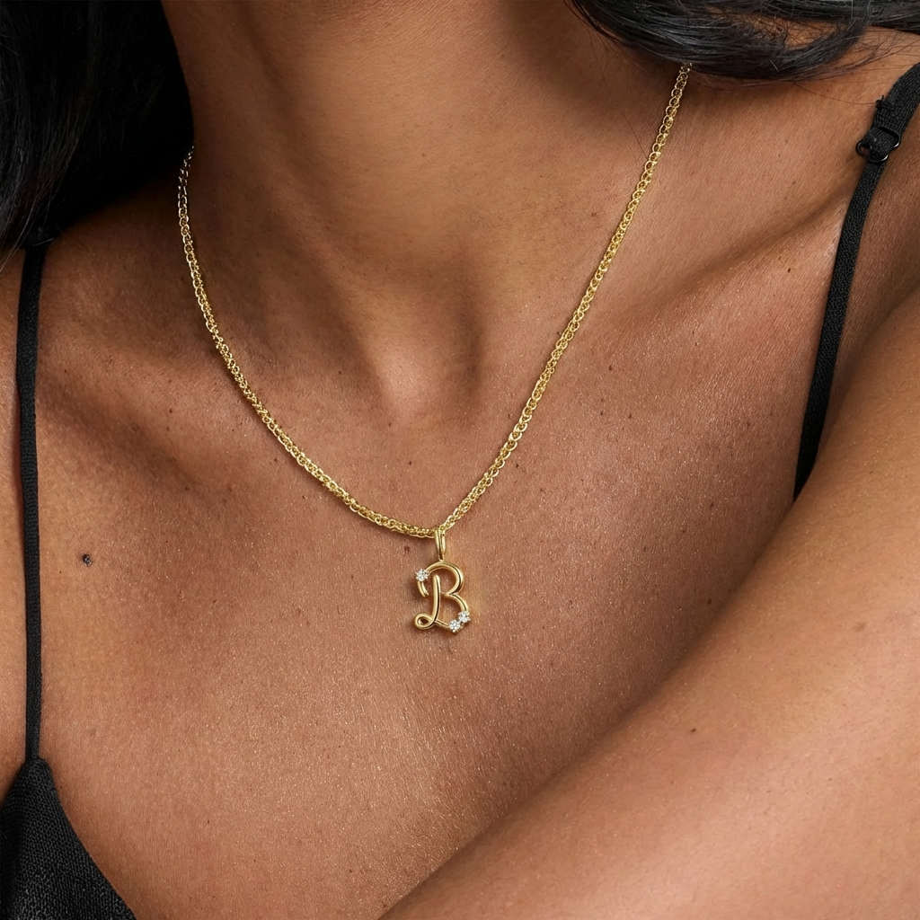 Dainty Diamond Letter Charm