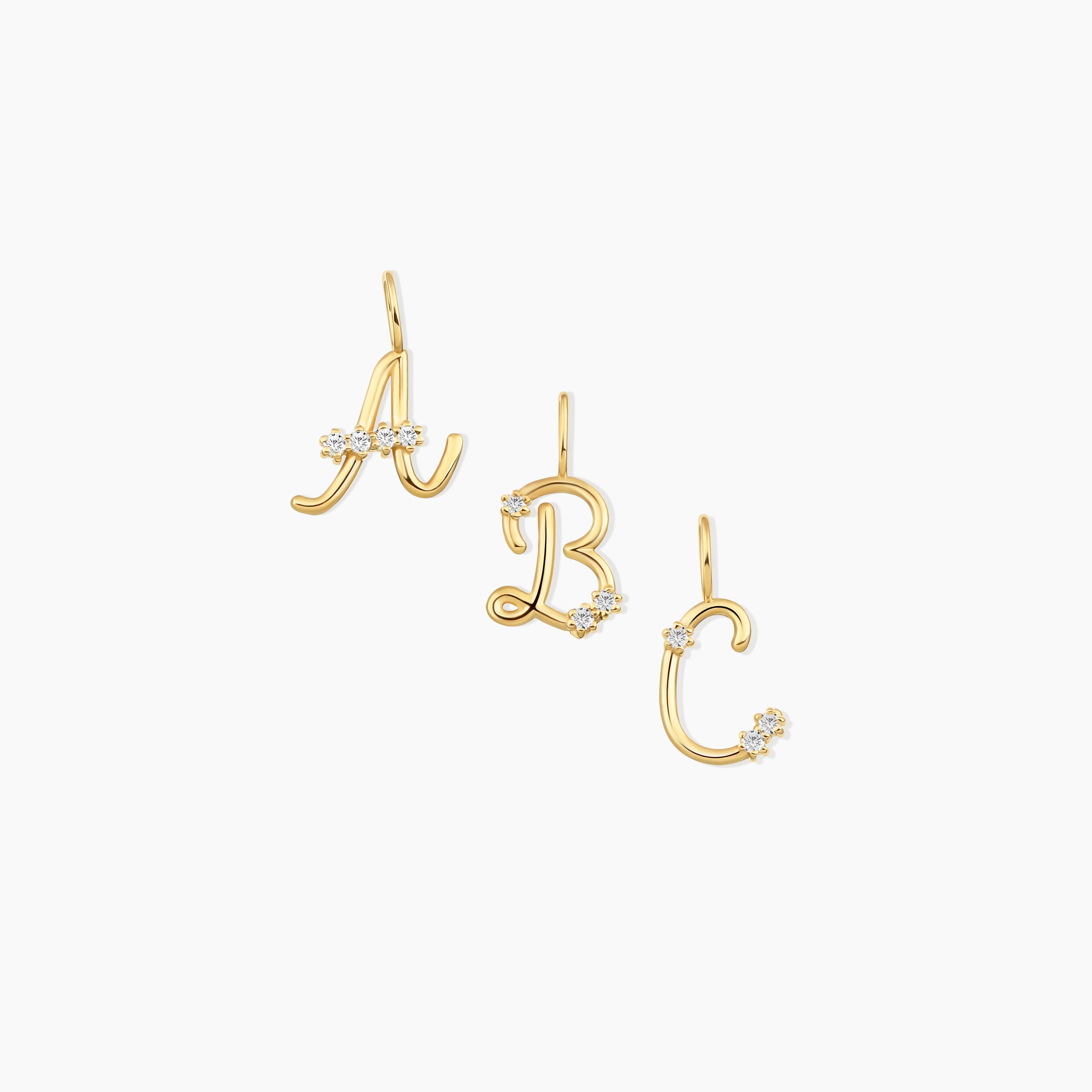Dainty Diamond Letter Charm