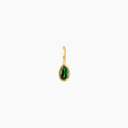Dainty Oval Birthstone Charm Pendant