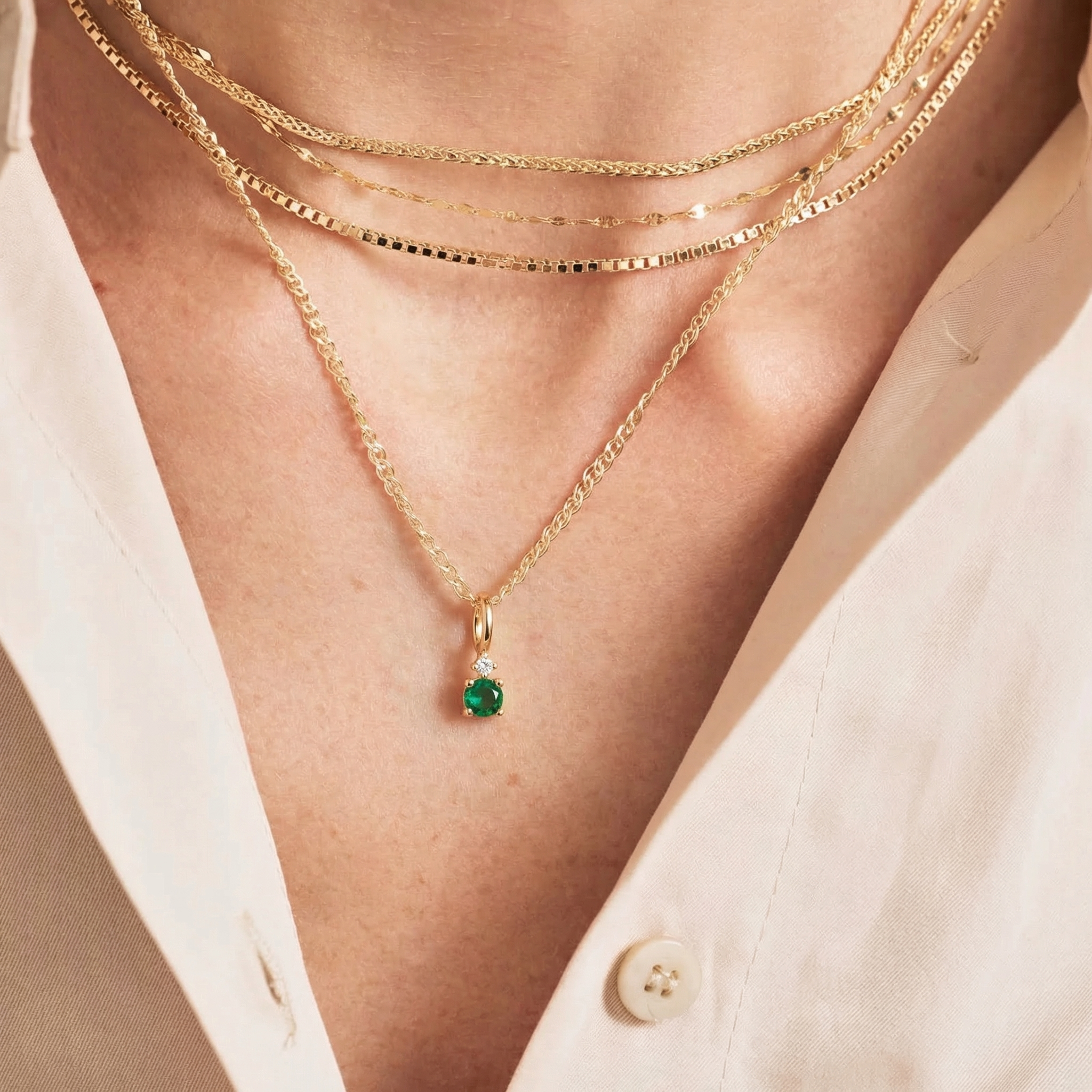 Diamond Birthstone Charm Pendant