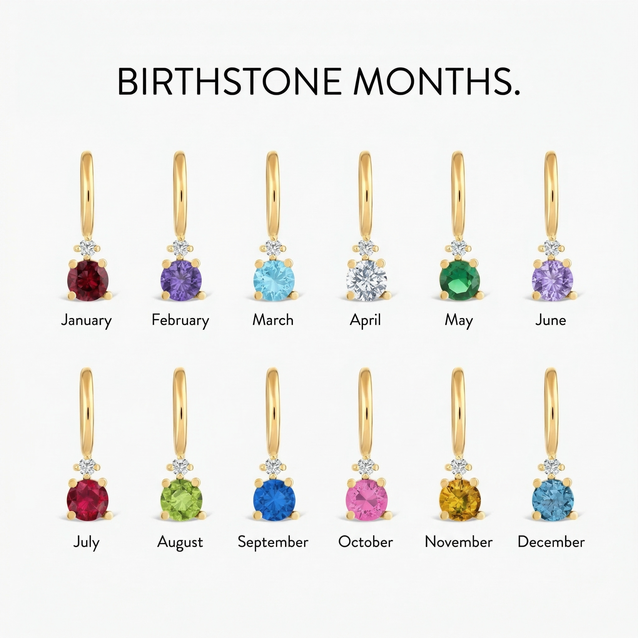 Diamond Birthstone Charm Pendant