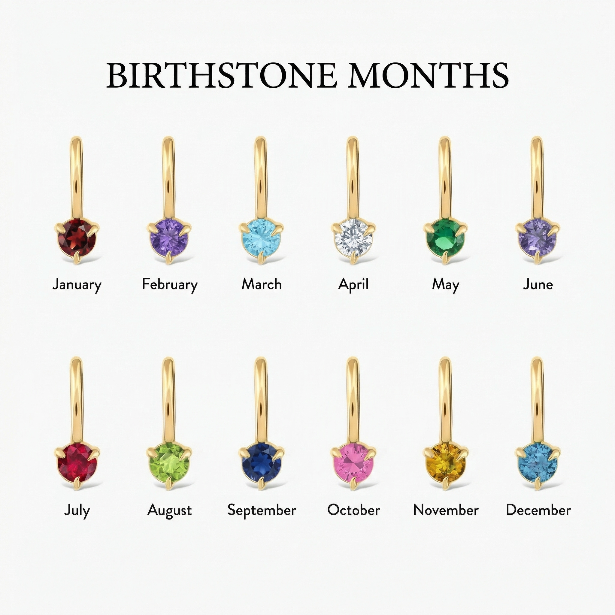 Dainty Round Birthstone Charm Pendant