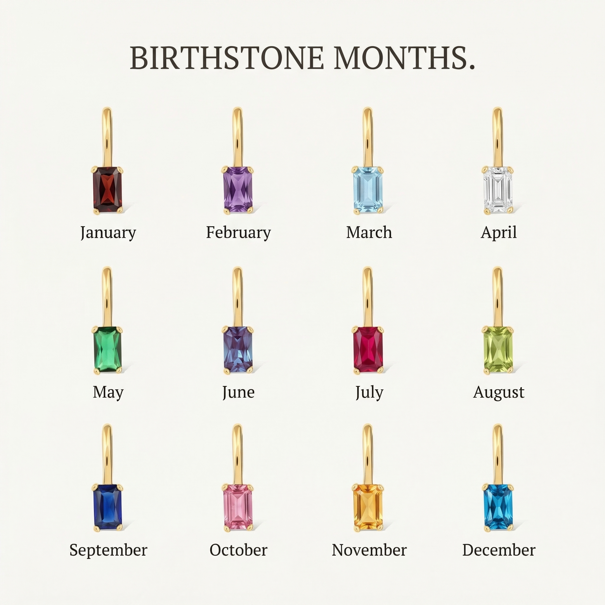 Dainty Custom Birthstone Charm Pendant