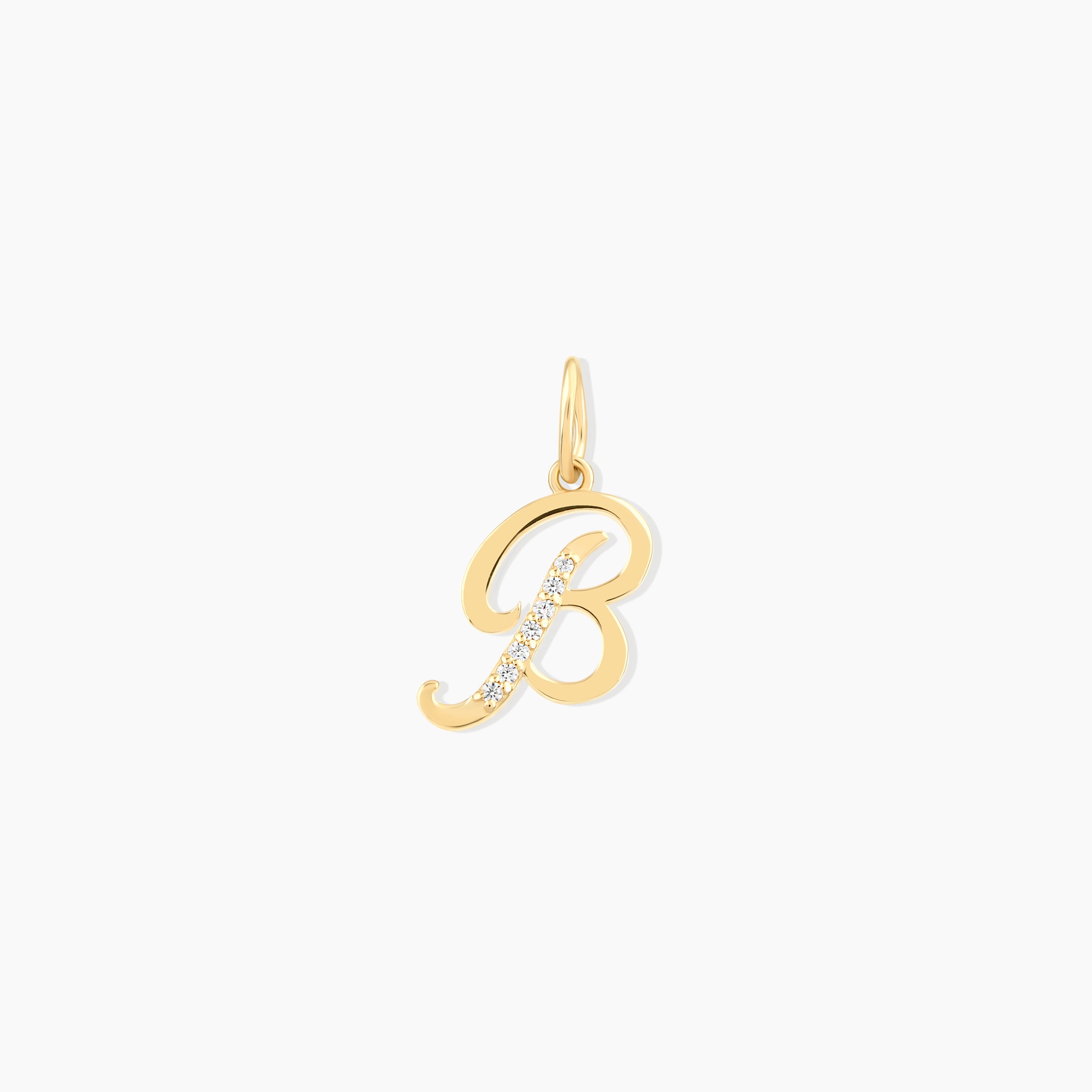 Diamond Initial Charm Pendant - Personalized Letter Charm