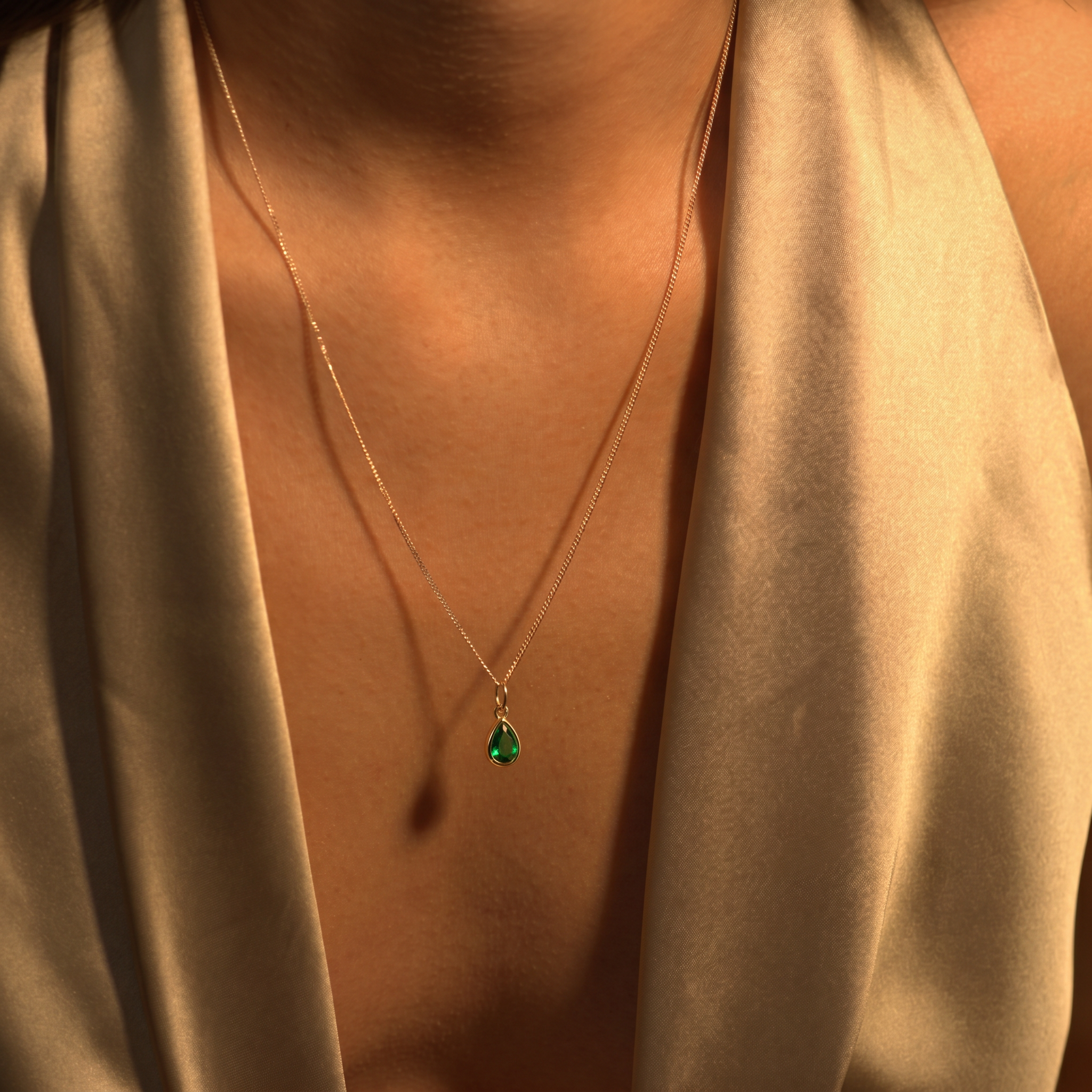 Drop Shaped Birthstone Charm