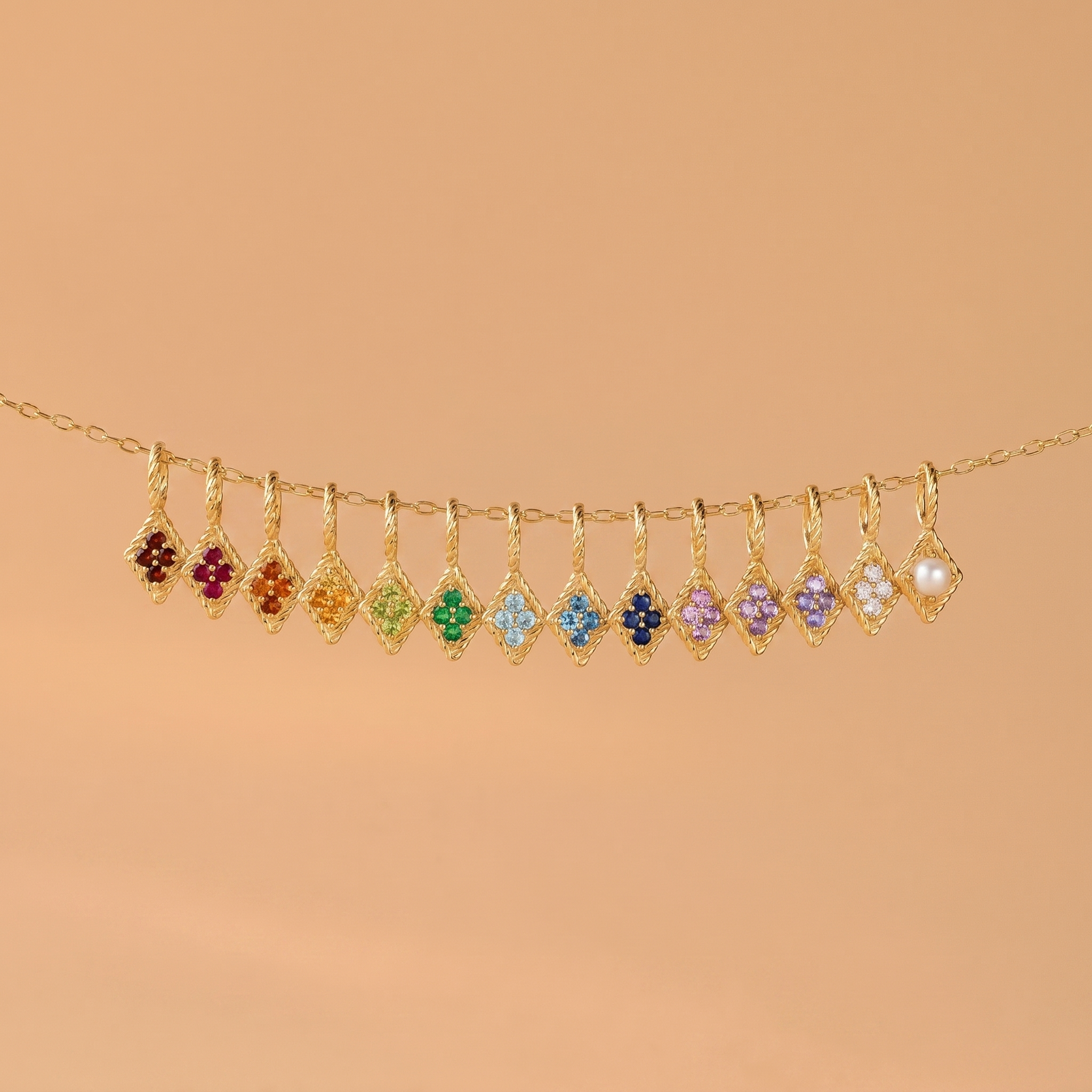 Dainty Birthstone Charm Pendant