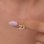Diamond Number Charm Pendant