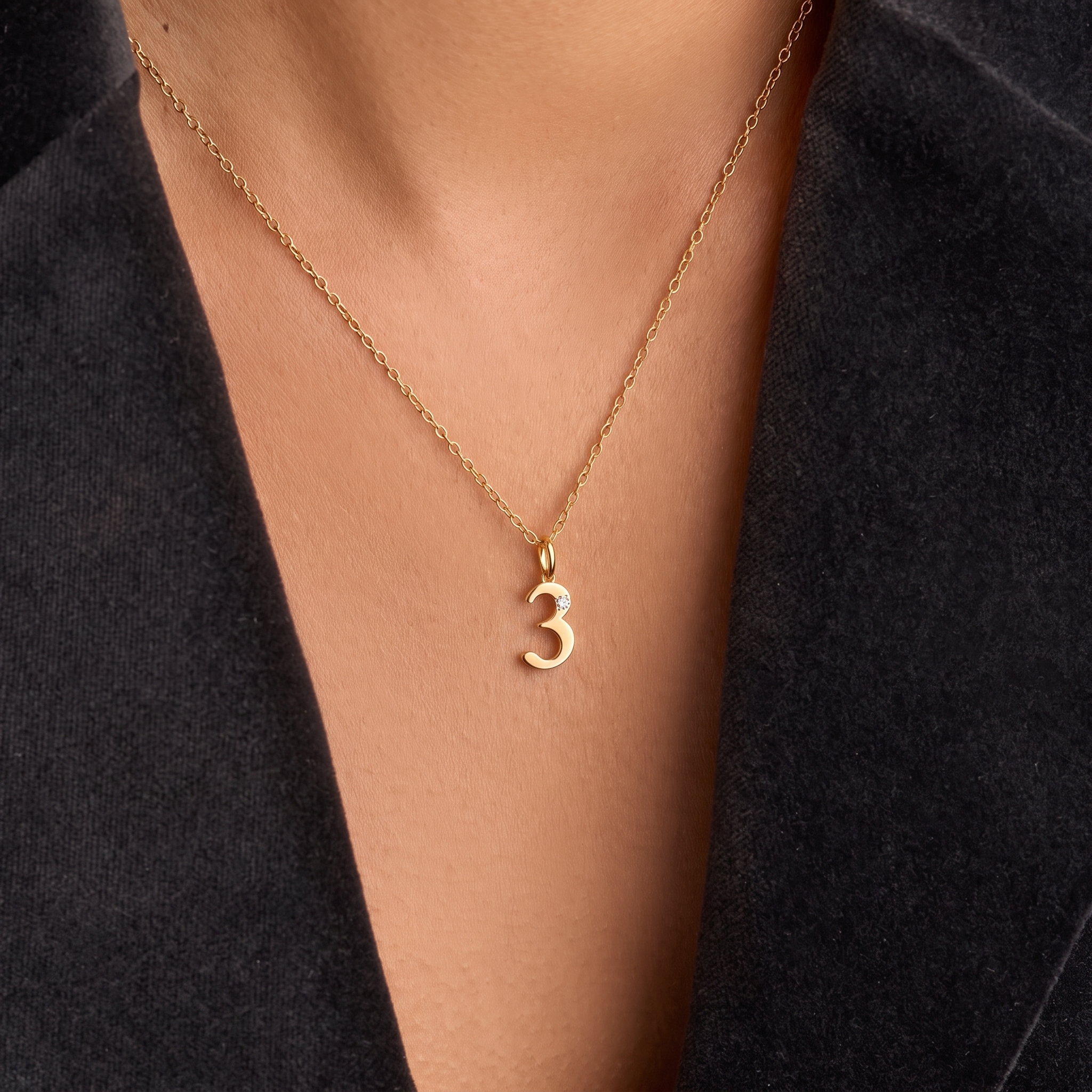 Diamond Number Charm