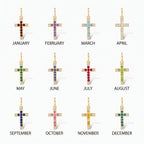 Birthstone Diamond Cross Charm