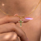Birthstone Diamond Cross Charm