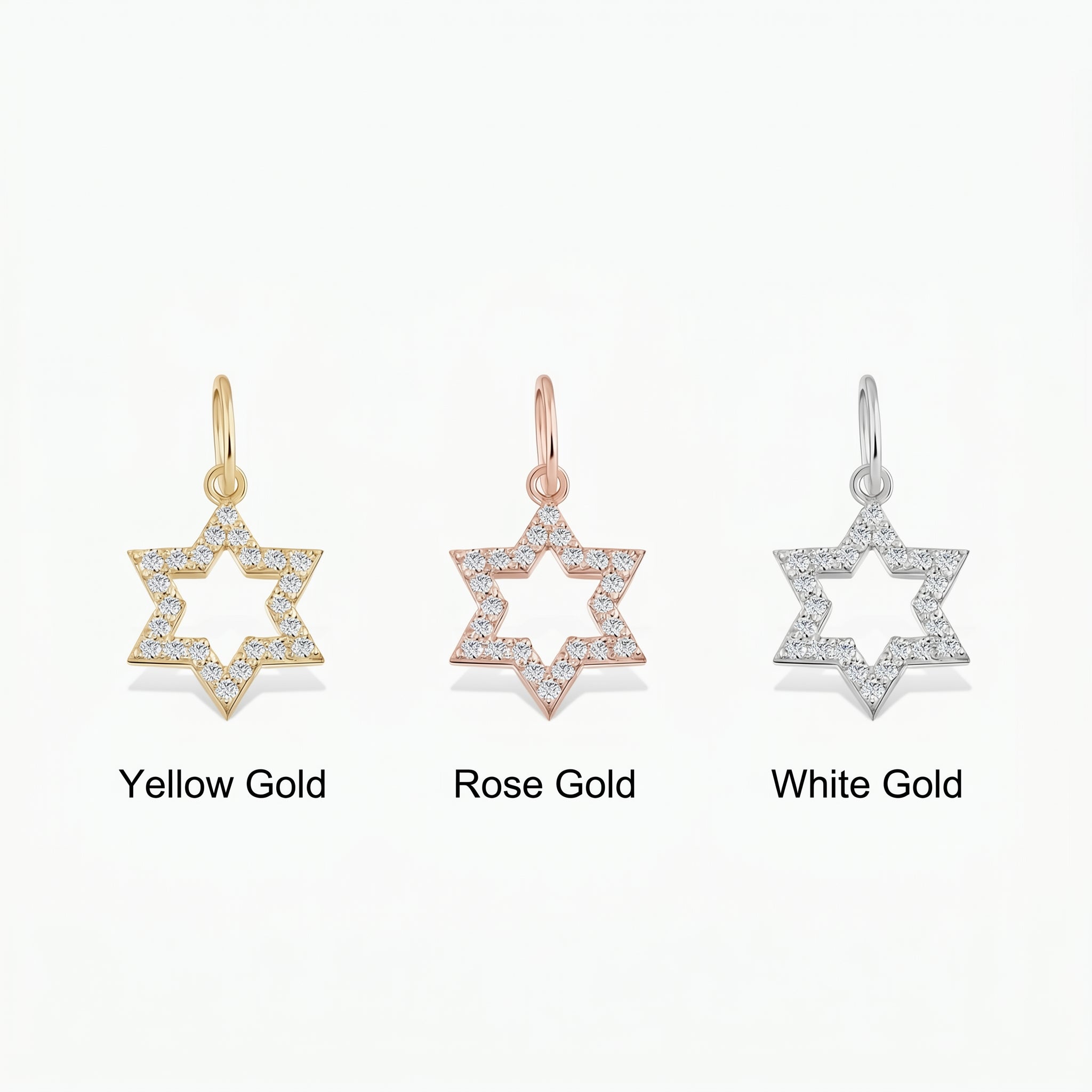 Diamond Star of David Charm