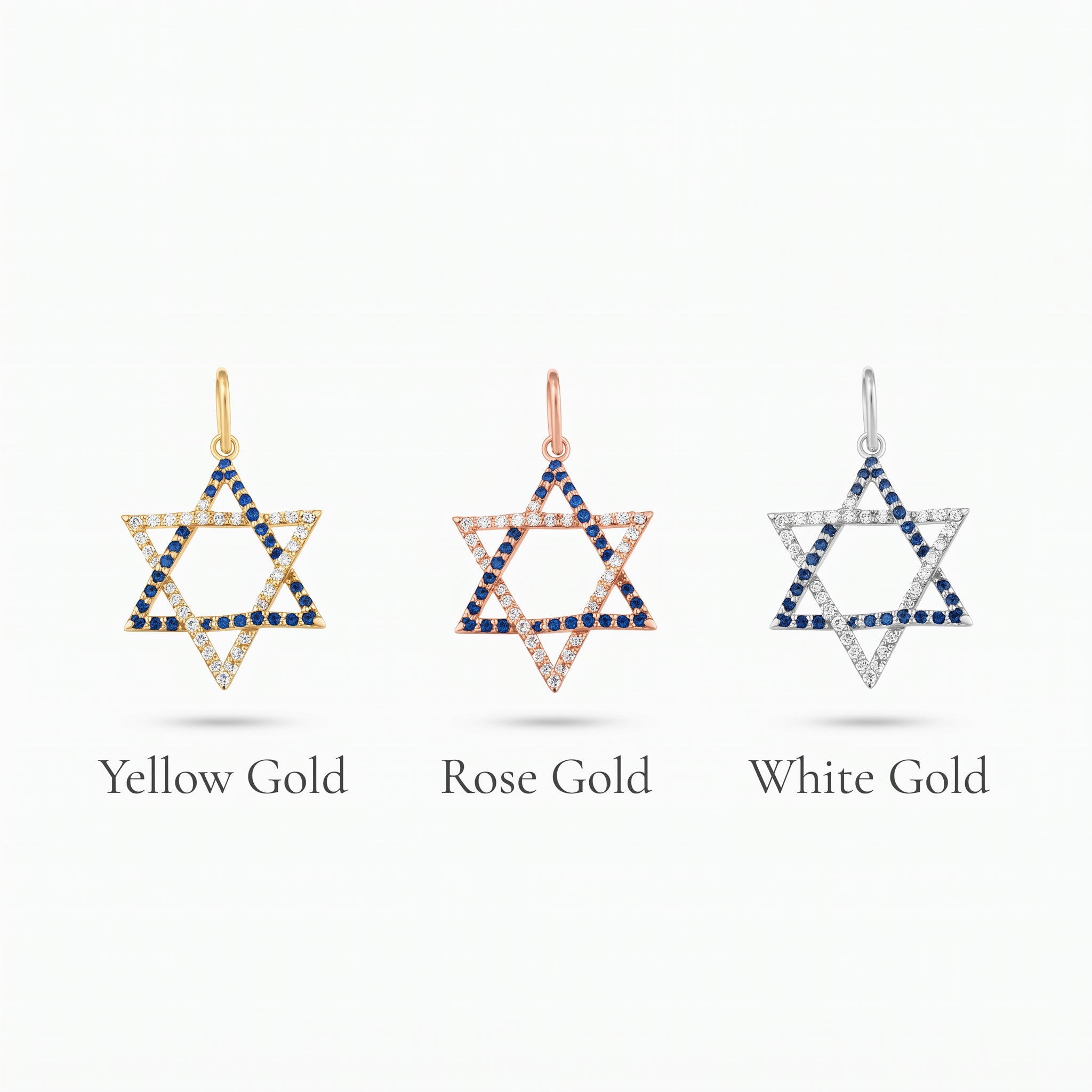 Diamond Star of David Charm