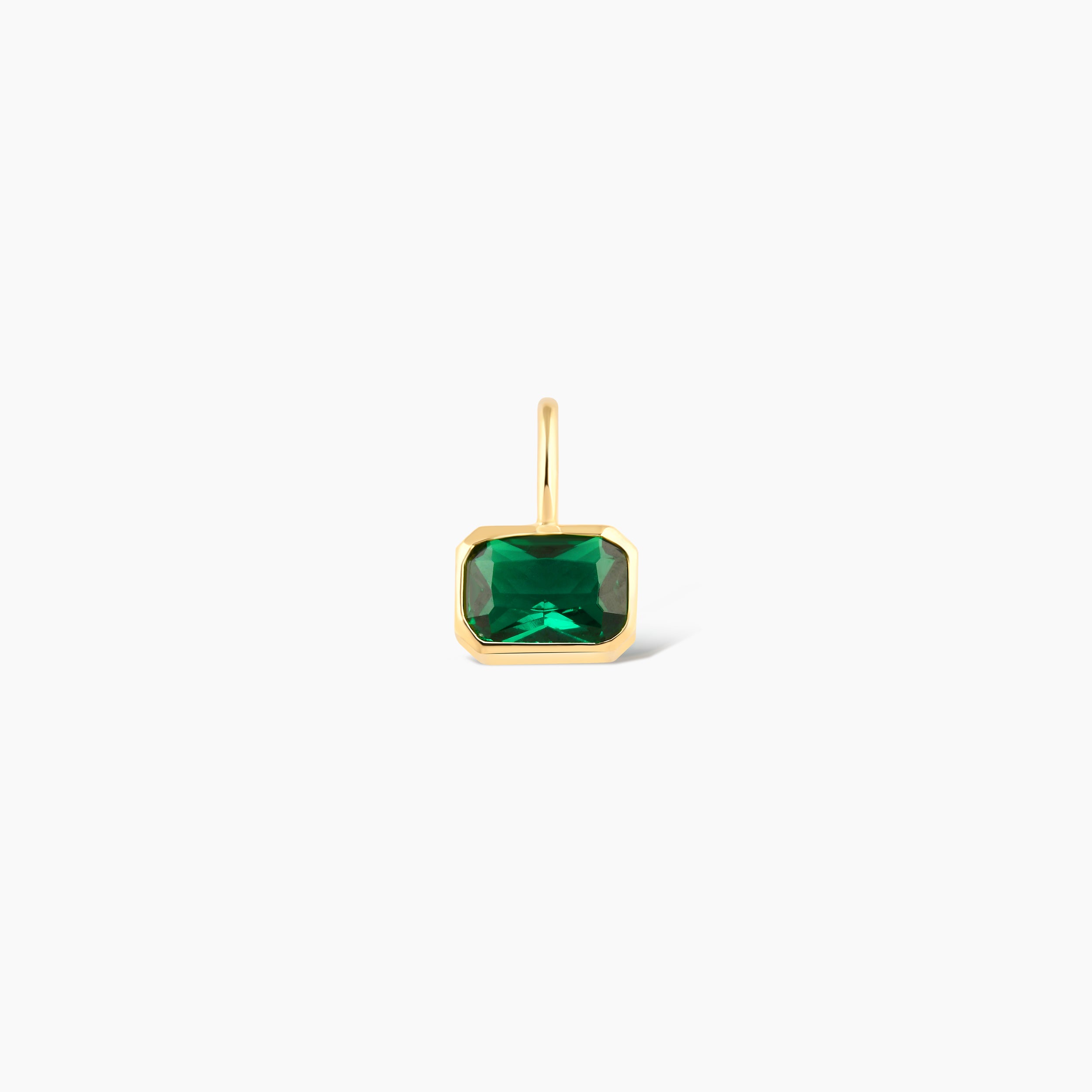 Dainty Emerald Cut Birthstone Charm