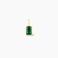 Emerald Cut Birthstone Pendant Charm
