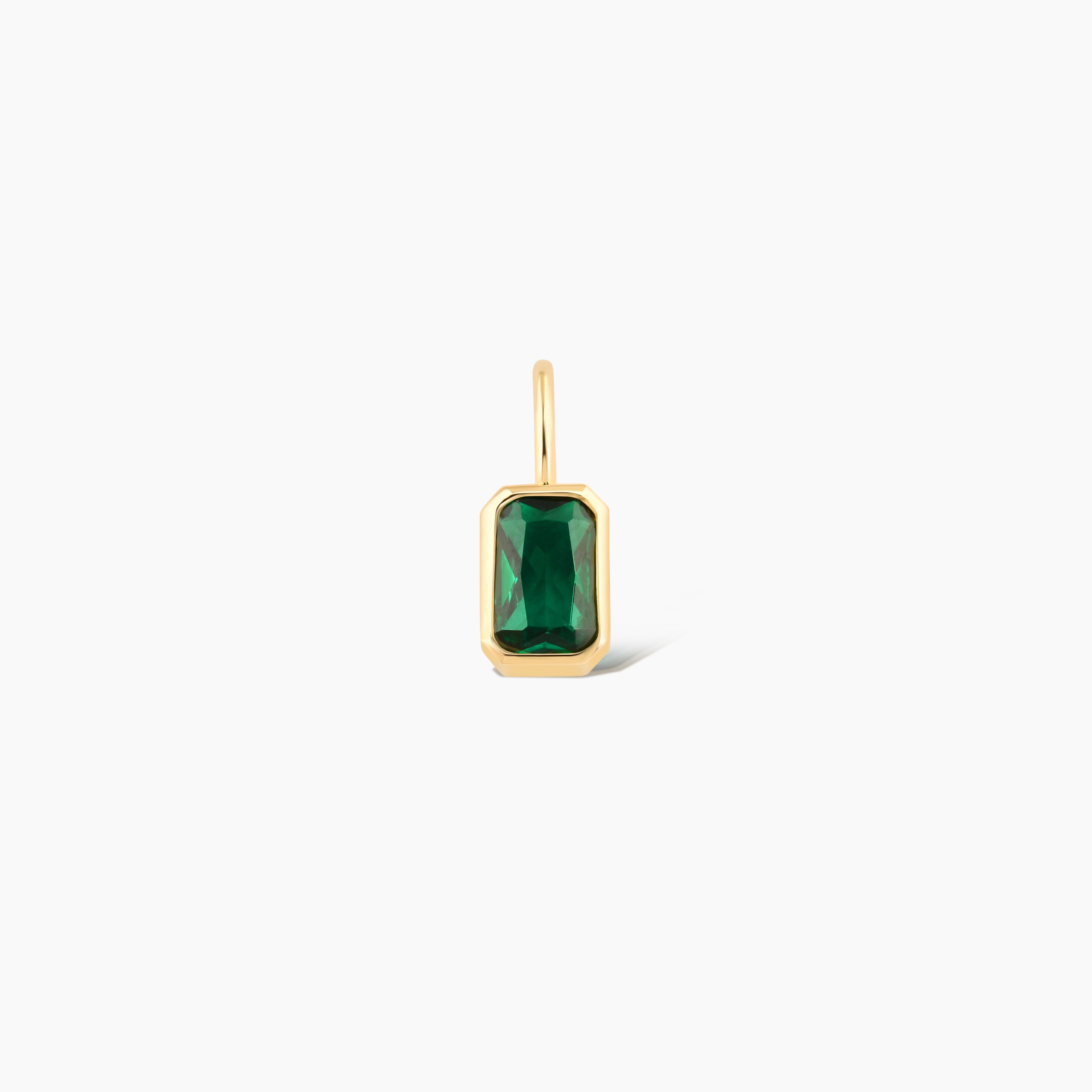 Emerald Cut Birthstone Pendant Charm