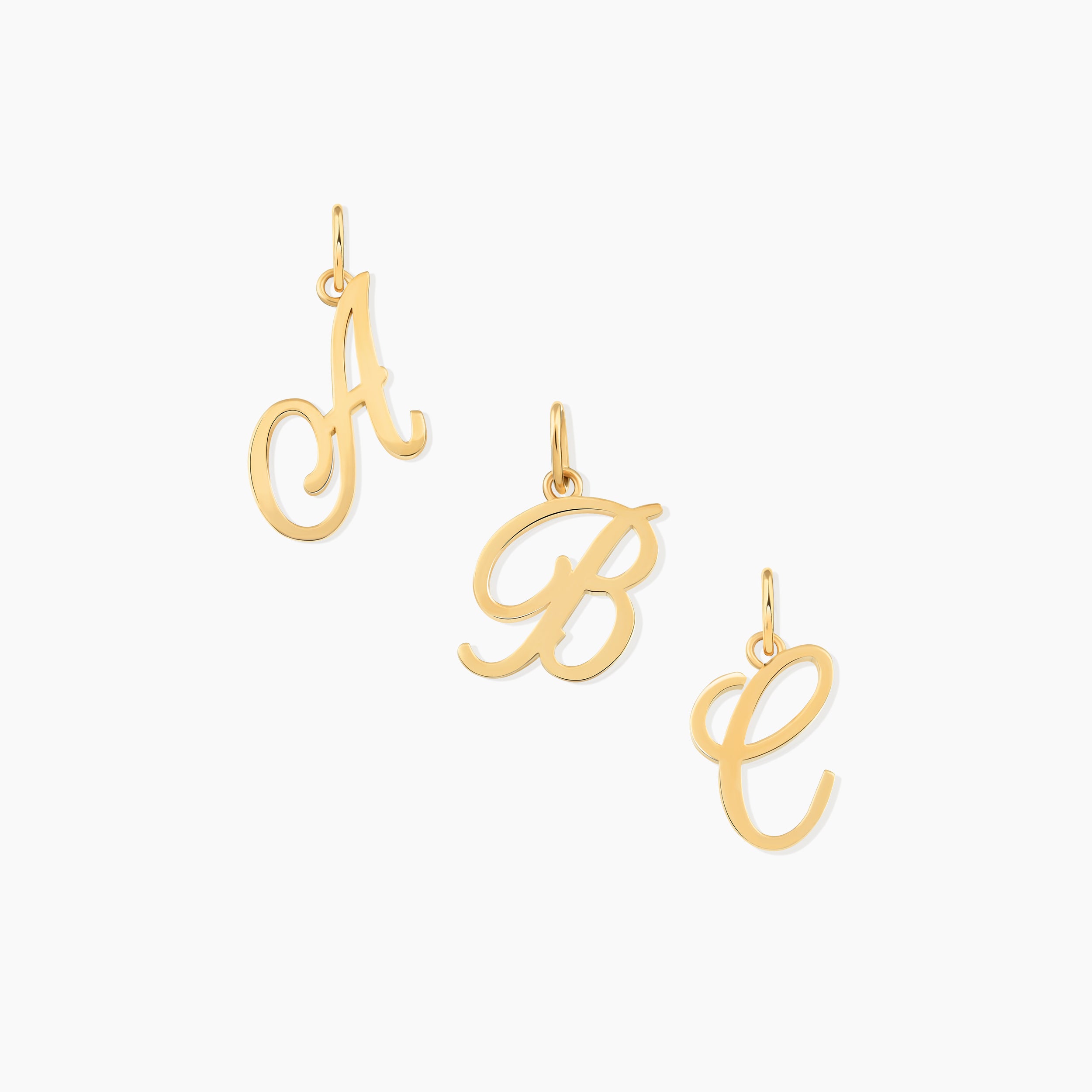 Personalized Script Initial Letter Charm, A to Z