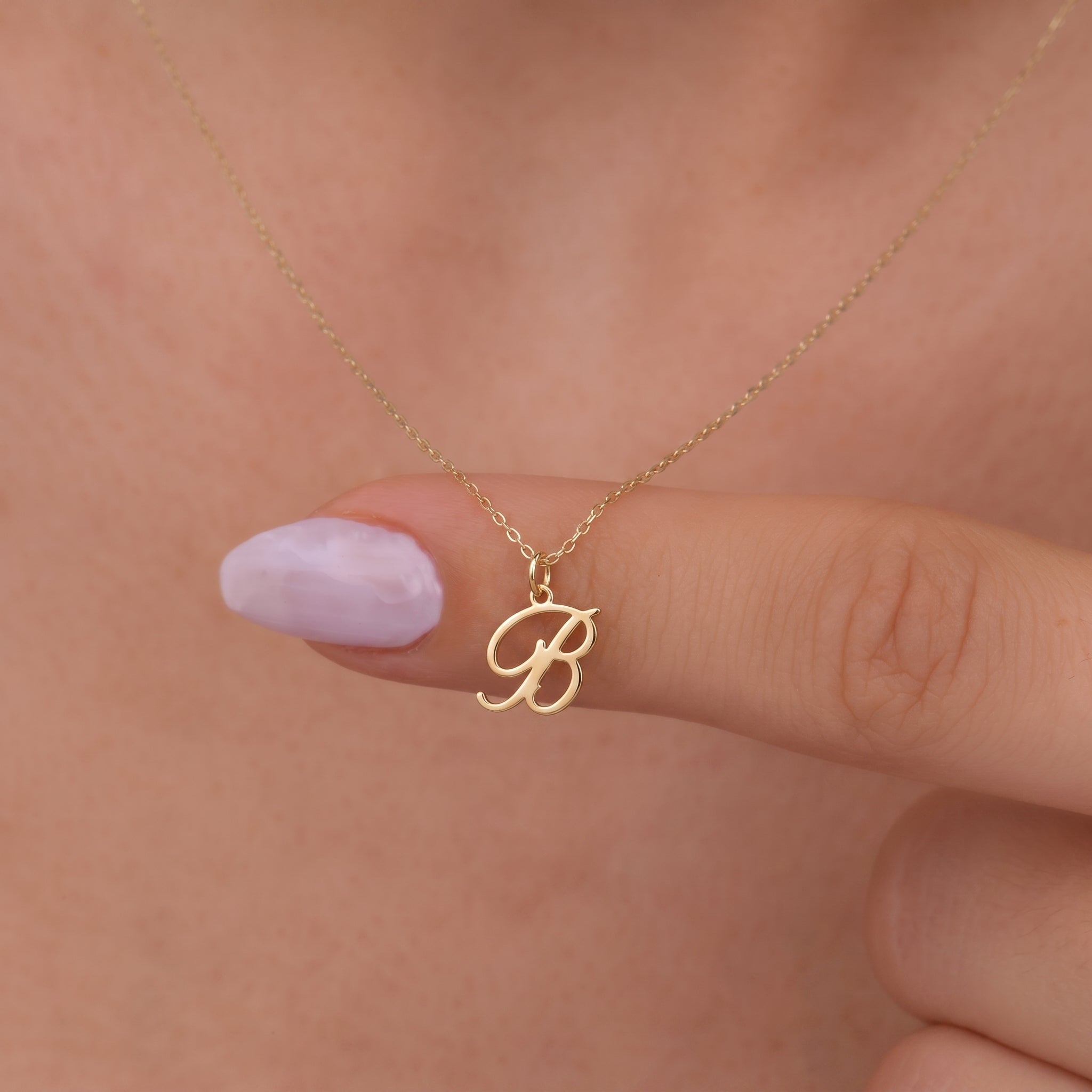 Personalized Script Initial Letter Charm, A to Z
