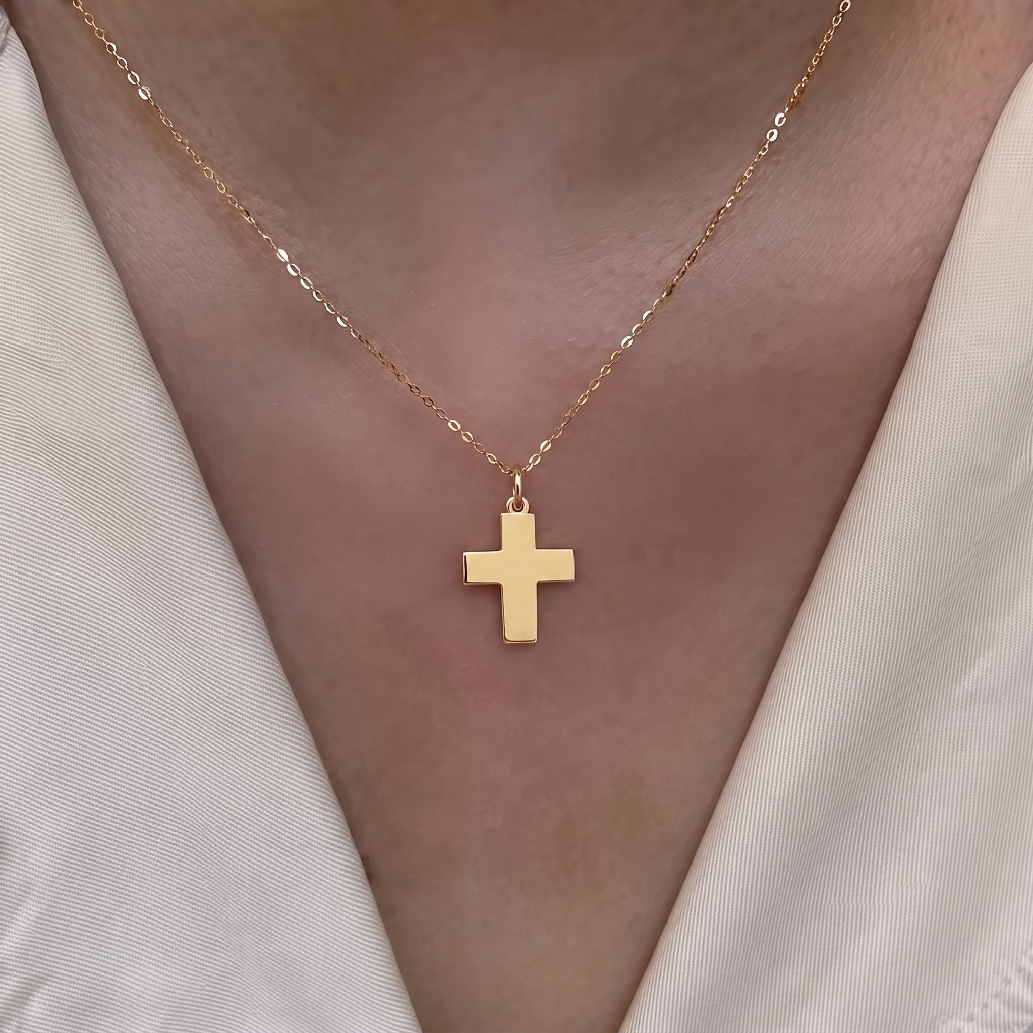 Solid Gold Cross Charm