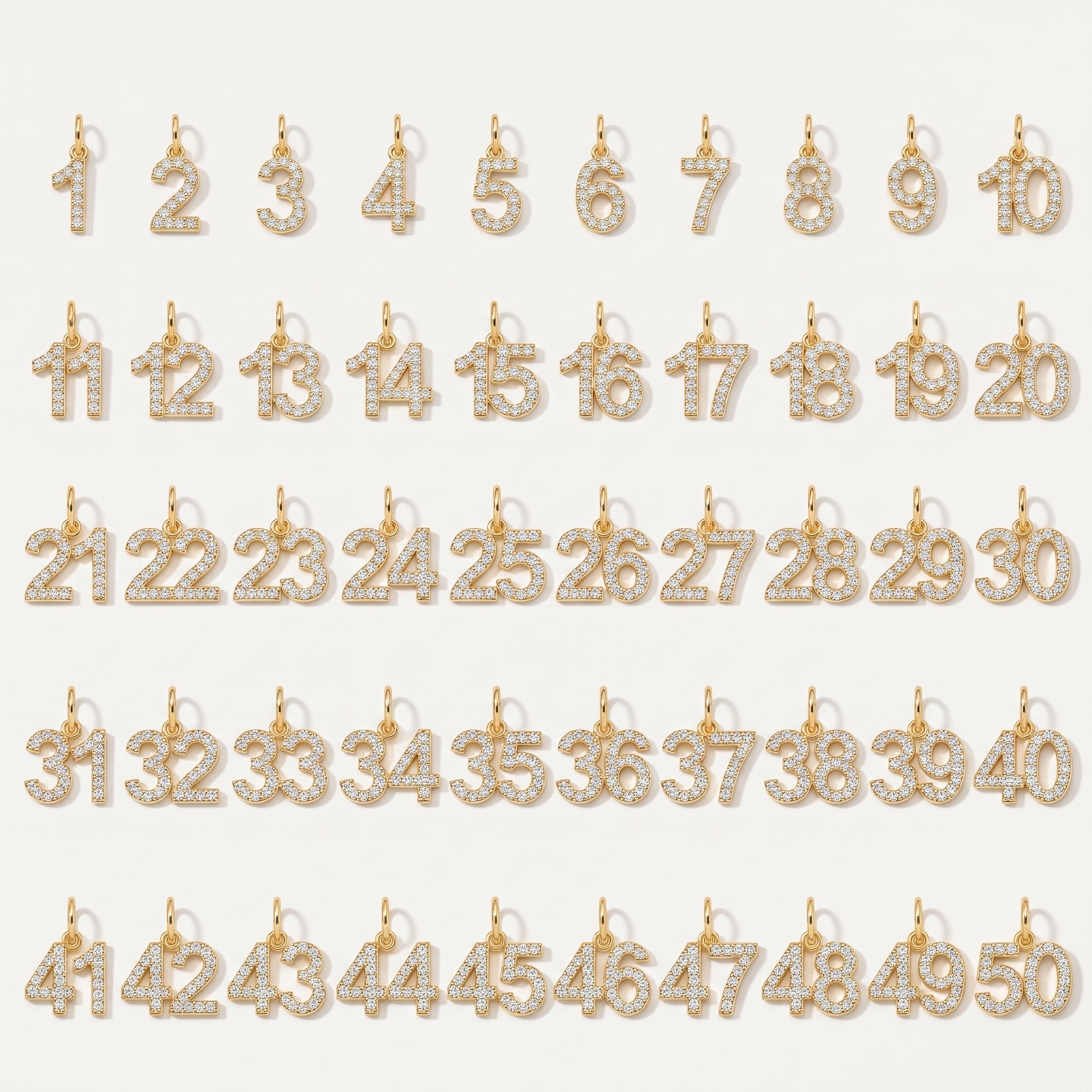 Diamond Number Charm