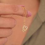 Interlocking Pave Heart Pendant