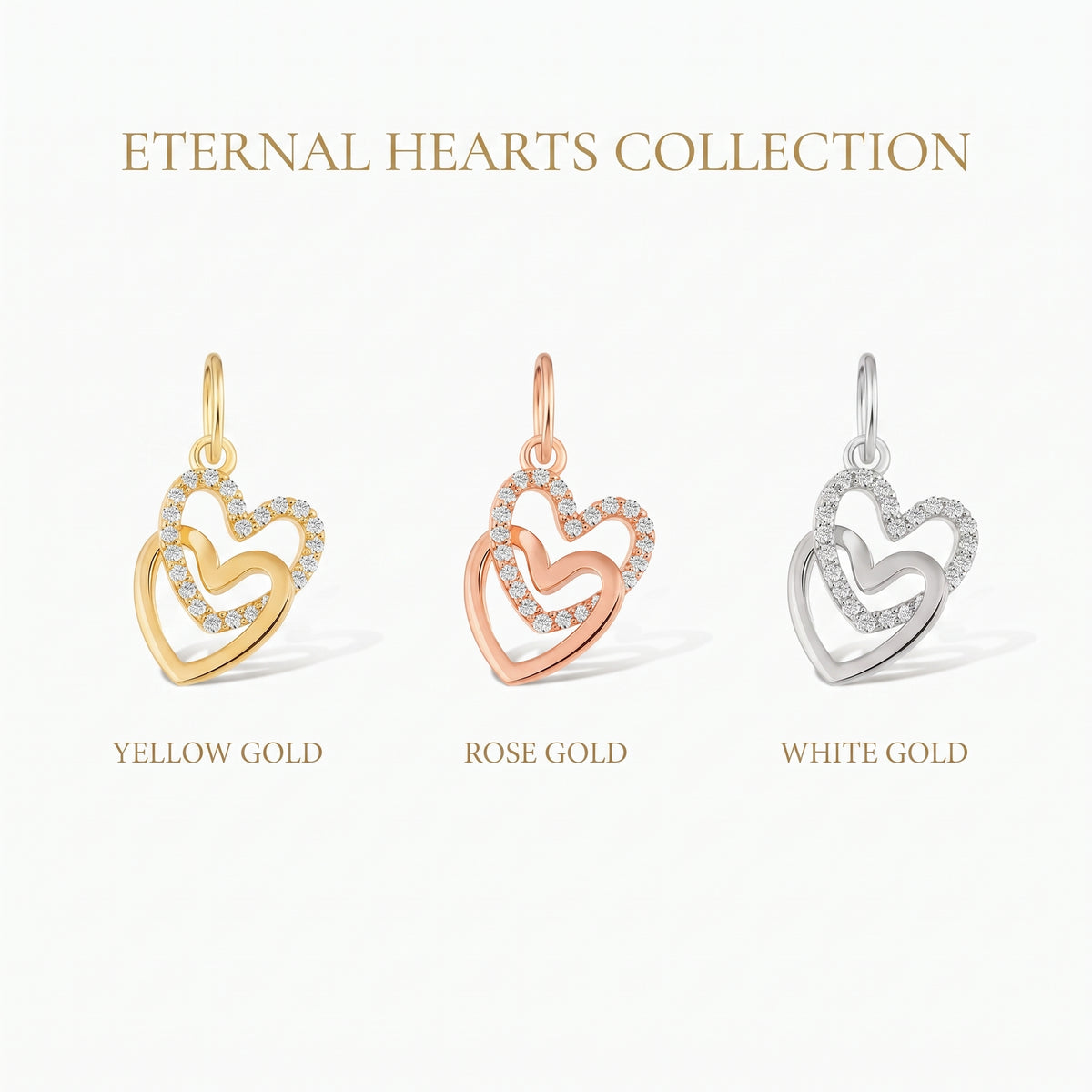 Interlocking Pave Heart Pendant