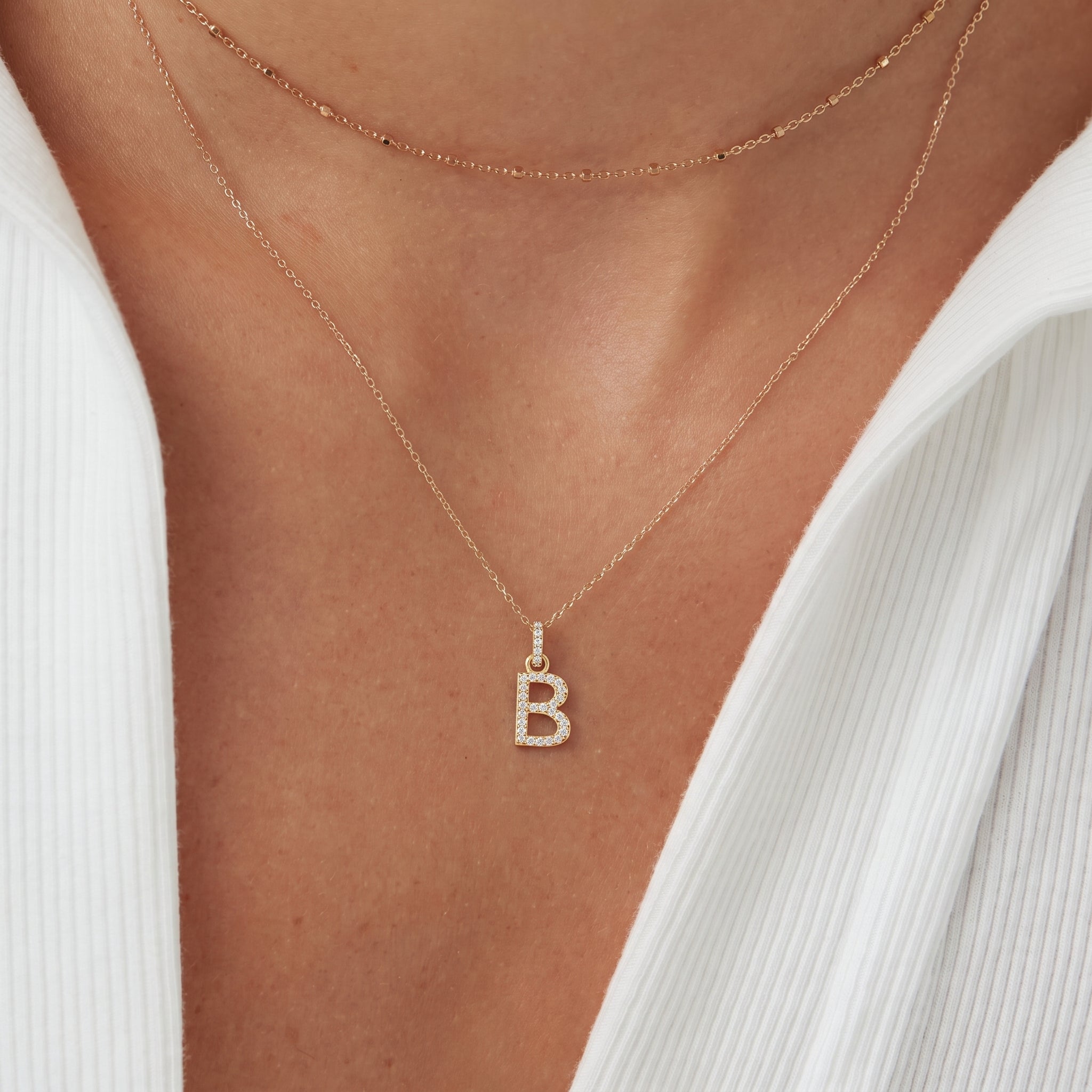 Diamond Initial Letter Charm