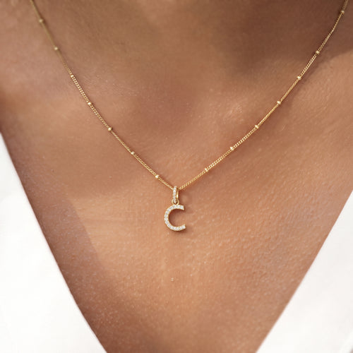 Diamond Initial Letter Charm