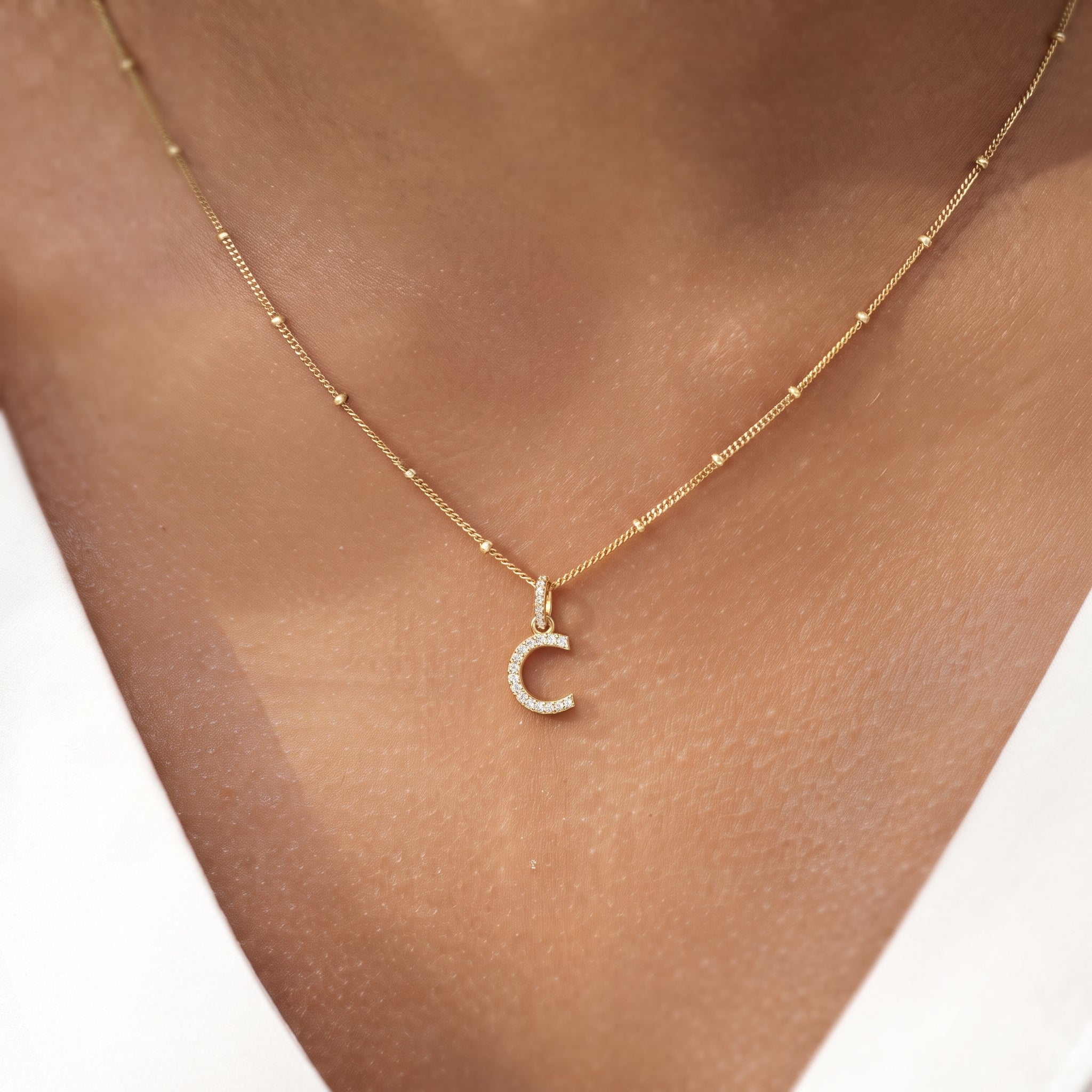 Diamond Initial Letter Charm