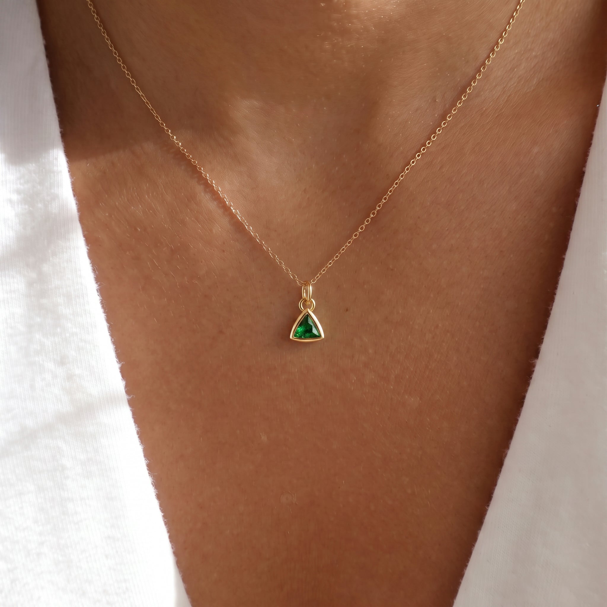 Triangle Birthstone Pendant