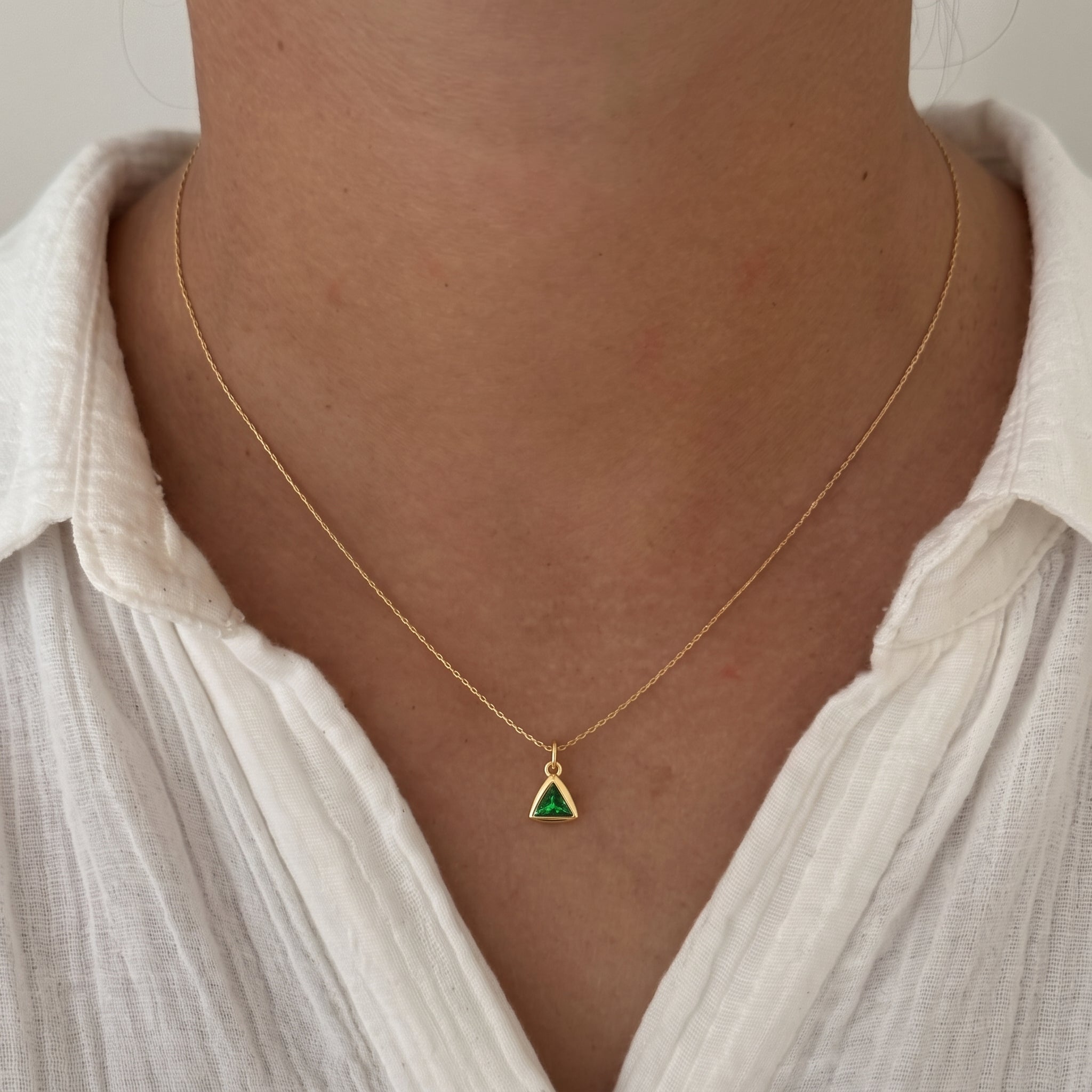 Triangle Birthstone Pendant